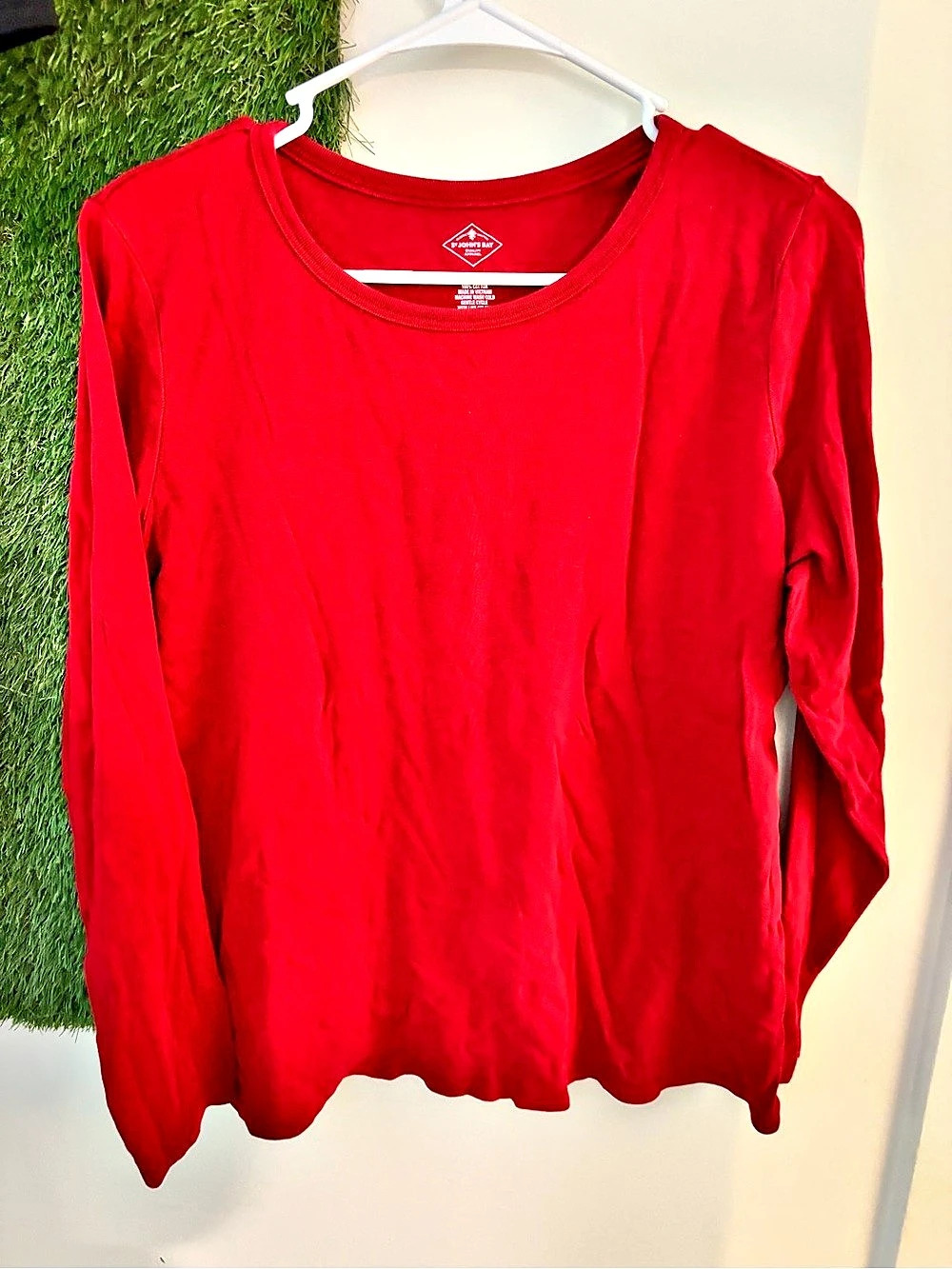 St. John's Bay Long Sleeve Tee in Red